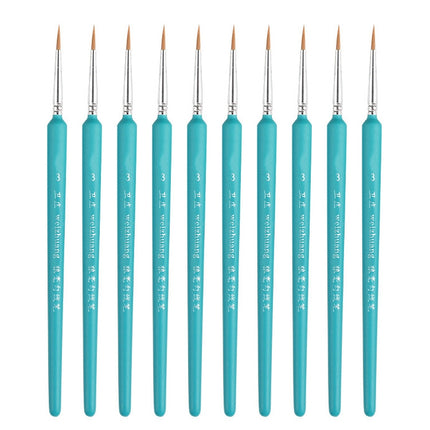 WeiZhuang Hook Line Pen Painting Hand-painted Watercolor Wolf Mint Hook Line Pen Painting Stroke Thin Line Brush, 10 PCS 00000 Dark Blue, 10 PCS 000 Dark Blue, 10 PCS 00 Dark Blue, 10 PCS 0 Dark Blue, 10 PCS 1 Dark Blue, 10 PCS 2 Dark Blue             ...