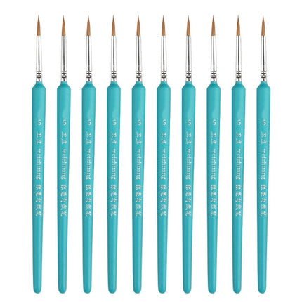 WeiZhuang Hook Line Pen Painting Hand-painted Watercolor Wolf Mint Hook Line Pen Painting Stroke Thin Line Brush, 10 PCS 00000 Dark Blue, 10 PCS 000 Dark Blue, 10 PCS 00 Dark Blue, 10 PCS 0 Dark Blue, 10 PCS 1 Dark Blue, 10 PCS 2 Dark Blue             ...