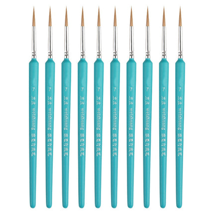WeiZhuang Hook Line Pen Painting Hand-painted Watercolor Wolf Mint Hook Line Pen Painting Stroke Thin Line Brush, 10 PCS 00000 Dark Blue, 10 PCS 000 Dark Blue, 10 PCS 00 Dark Blue, 10 PCS 0 Dark Blue, 10 PCS 1 Dark Blue, 10 PCS 2 Dark Blue             ...