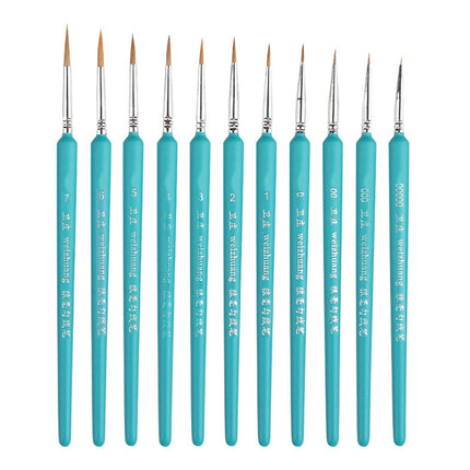 WeiZhuang Hook Line Pen Painting Hand-painted Watercolor Wolf Mint Hook Line Pen Painting Stroke Thin Line Brush, 10 PCS 00000 Dark Blue, 10 PCS 000 Dark Blue, 10 PCS 00 Dark Blue, 10 PCS 0 Dark Blue, 10 PCS 1 Dark Blue, 10 PCS 2 Dark Blue             ...