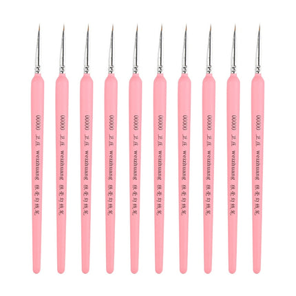 WeiZhuang Hook Line Pen Painting Hand-painted Watercolor Wolf Mint Hook Line Pen Painting Stroke Thin Line Brush, 10 PCS 00000 Pink, 10 PCS 000 Pink, 10 PCS 00 Pink, 10 PCS 0 Pink, 10 PCS 1 Pink, 10 PCS 2 Pink, 10 PCS 3 Pink, 10 PCS 4 Pink, 10 PCS 5 Pi...
