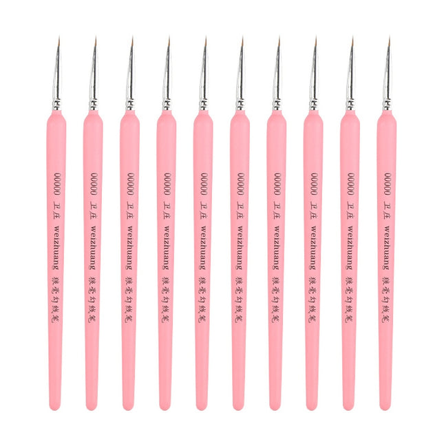 WeiZhuang Hook Line Pen Painting Hand-painted Watercolor Wolf Mint Hook Line Pen Painting Stroke Thin Line Brush, 10 PCS 00000 Pink, 10 PCS 000 Pink, 10 PCS 00 Pink, 10 PCS 0 Pink, 10 PCS 1 Pink, 10 PCS 2 Pink, 10 PCS 3 Pink, 10 PCS 4 Pink, 10 PCS 5 Pi...