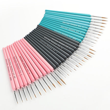WeiZhuang Hook Line Pen Painting Hand-painted Watercolor Wolf Mint Hook Line Pen Painting Stroke Thin Line Brush, 10 PCS 00000 Pink, 10 PCS 000 Pink, 10 PCS 00 Pink, 10 PCS 0 Pink, 10 PCS 1 Pink, 10 PCS 2 Pink, 10 PCS 3 Pink, 10 PCS 4 Pink, 10 PCS 5 Pi...