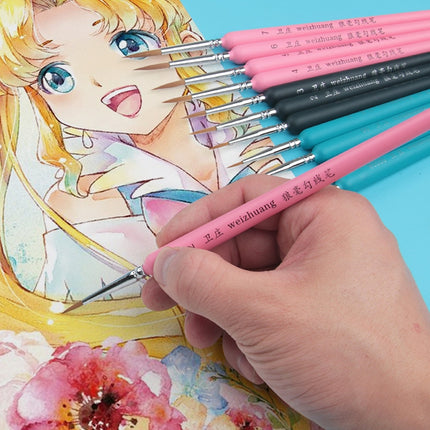 WeiZhuang Hook Line Pen Painting Hand-painted Watercolor Wolf Mint Hook Line Pen Painting Stroke Thin Line Brush, 10 PCS 00000 Pink, 10 PCS 000 Pink, 10 PCS 00 Pink, 10 PCS 0 Pink, 10 PCS 1 Pink, 10 PCS 2 Pink, 10 PCS 3 Pink, 10 PCS 4 Pink, 10 PCS 5 Pi...
