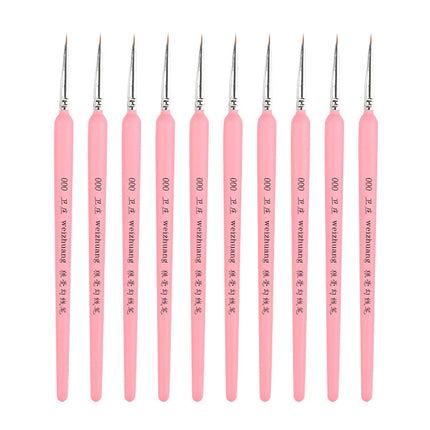 WeiZhuang Hook Line Pen Painting Hand-painted Watercolor Wolf Mint Hook Line Pen Painting Stroke Thin Line Brush, 10 PCS 00000 Pink, 10 PCS 000 Pink, 10 PCS 00 Pink, 10 PCS 0 Pink, 10 PCS 1 Pink, 10 PCS 2 Pink, 10 PCS 3 Pink, 10 PCS 4 Pink, 10 PCS 5 Pi...