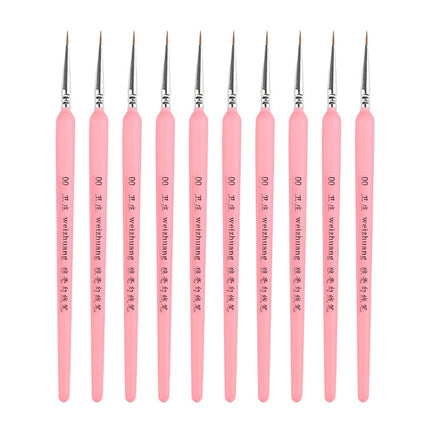 WeiZhuang Hook Line Pen Painting Hand-painted Watercolor Wolf Mint Hook Line Pen Painting Stroke Thin Line Brush, 10 PCS 00000 Pink, 10 PCS 000 Pink, 10 PCS 00 Pink, 10 PCS 0 Pink, 10 PCS 1 Pink, 10 PCS 2 Pink, 10 PCS 3 Pink, 10 PCS 4 Pink, 10 PCS 5 Pi...