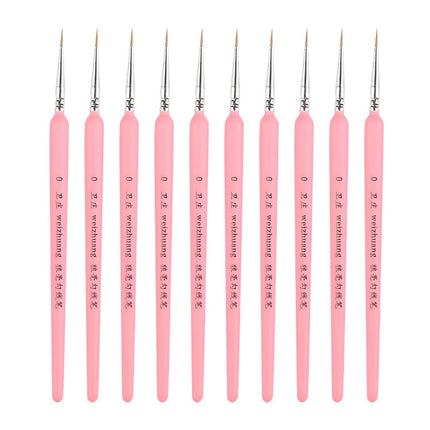 WeiZhuang Hook Line Pen Painting Hand-painted Watercolor Wolf Mint Hook Line Pen Painting Stroke Thin Line Brush, 10 PCS 00000 Pink, 10 PCS 000 Pink, 10 PCS 00 Pink, 10 PCS 0 Pink, 10 PCS 1 Pink, 10 PCS 2 Pink, 10 PCS 3 Pink, 10 PCS 4 Pink, 10 PCS 5 Pi...