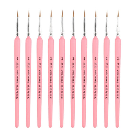 WeiZhuang Hook Line Pen Painting Hand-painted Watercolor Wolf Mint Hook Line Pen Painting Stroke Thin Line Brush, 10 PCS 00000 Pink, 10 PCS 000 Pink, 10 PCS 00 Pink, 10 PCS 0 Pink, 10 PCS 1 Pink, 10 PCS 2 Pink, 10 PCS 3 Pink, 10 PCS 4 Pink, 10 PCS 5 Pi...