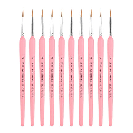 WeiZhuang Hook Line Pen Painting Hand-painted Watercolor Wolf Mint Hook Line Pen Painting Stroke Thin Line Brush, 10 PCS 00000 Pink, 10 PCS 000 Pink, 10 PCS 00 Pink, 10 PCS 0 Pink, 10 PCS 1 Pink, 10 PCS 2 Pink, 10 PCS 3 Pink, 10 PCS 4 Pink, 10 PCS 5 Pi...