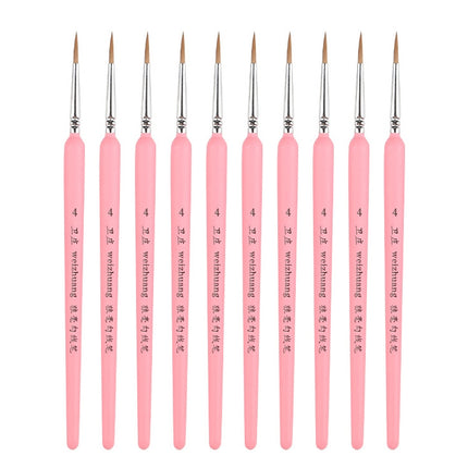 WeiZhuang Hook Line Pen Painting Hand-painted Watercolor Wolf Mint Hook Line Pen Painting Stroke Thin Line Brush, 10 PCS 00000 Pink, 10 PCS 000 Pink, 10 PCS 00 Pink, 10 PCS 0 Pink, 10 PCS 1 Pink, 10 PCS 2 Pink, 10 PCS 3 Pink, 10 PCS 4 Pink, 10 PCS 5 Pi...