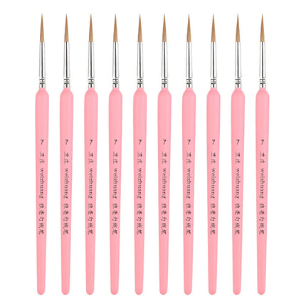 WeiZhuang Hook Line Pen Painting Hand-painted Watercolor Wolf Mint Hook Line Pen Painting Stroke Thin Line Brush, 10 PCS 00000 Pink, 10 PCS 000 Pink, 10 PCS 00 Pink, 10 PCS 0 Pink, 10 PCS 1 Pink, 10 PCS 2 Pink, 10 PCS 3 Pink, 10 PCS 4 Pink, 10 PCS 5 Pi...