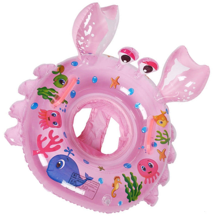 Crab Shape Baby Swimming Ring Sitting Ring Inflatable Float Ring, Blue, Pink