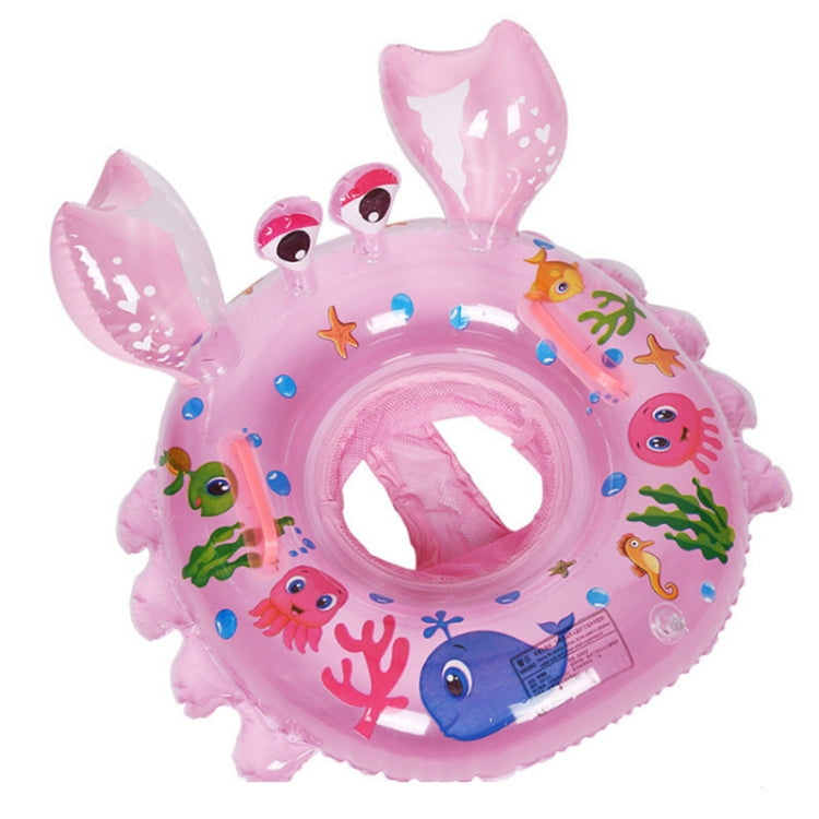 Crab Shape Baby Swimming Ring Sitting Ring Inflatable Float Ring, Blue, Pink