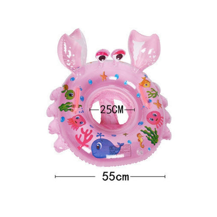 Crab Shape Baby Swimming Ring Sitting Ring Inflatable Float Ring, Blue, Pink