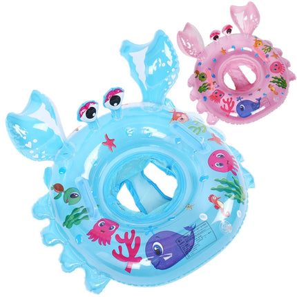 Crab Shape Baby Swimming Ring Sitting Ring Inflatable Float Ring, Blue, Pink