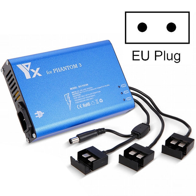 4 in 1 Parallel Power Hub Intelligent Battery Controller Charger for DJI Phantom 3 Standard SE FPV Drone, EU Plug, UK Plug
