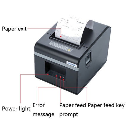 Xprinter XP-N160II Thermal Ticket Printing Machine Bluetooth Receipt Printer, EU Plug