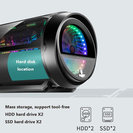 GAMEKM Genki Bomb Personality Gaming Internet Cafe Side Through Gaming Case USB 3.0 Water-cooled Desktop Computer Case, White, Pink, Black