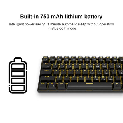 RK61 61 Keys Bluetooth / Wireless Dual Modes Tablet Mobile Gaming Mechanical Keyboard, Cable Length: 1.5m, Green Shaft, Tea Shaft, Red Shaft