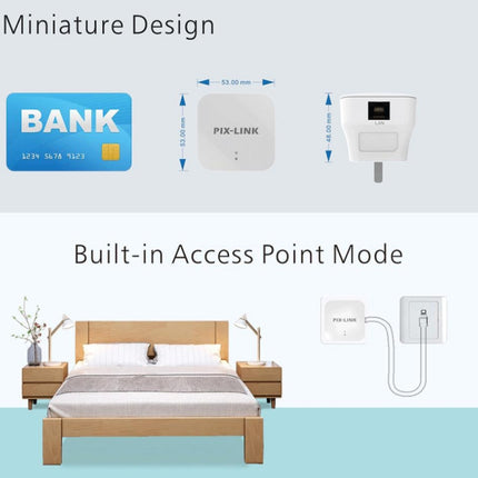 PIXLINK WR12 300Mbps WIFI Signal Amplification Enhanced Repeater, EU Plug, UK Plug, US Plug, AU Plug