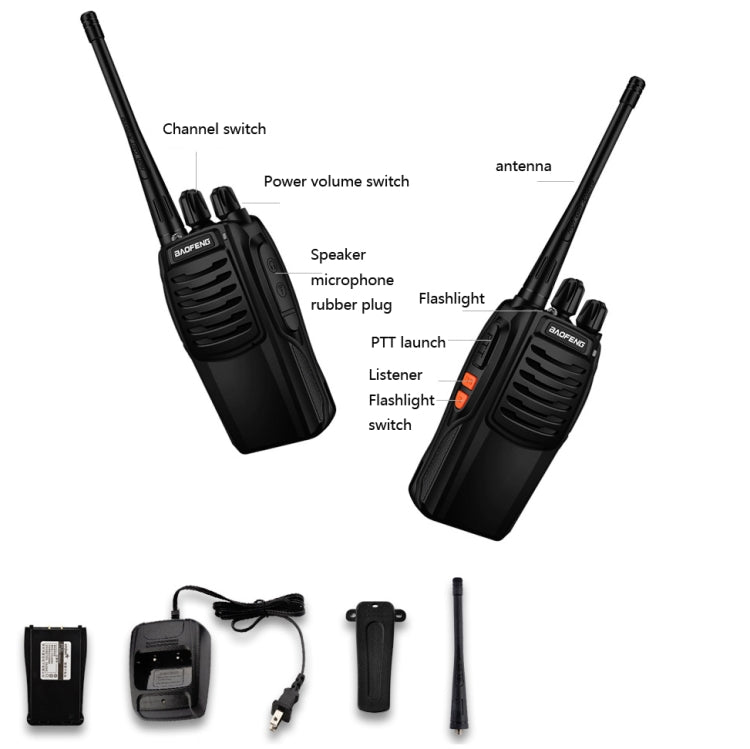 Baofeng BF-C1 1-50km Outdoor Car Radio Handheld Walkie-talkie, UK Plug, US Plug, EU Plug