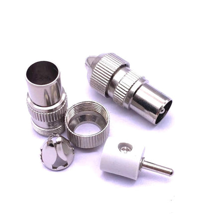 50 PCS Metal Antenna TV Plug Video Radio Frequency Cable Plug RF Male Head