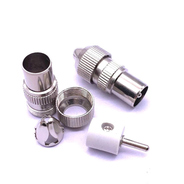 50 PCS Metal Antenna TV Plug Video Radio Frequency Cable Plug RF Male Head