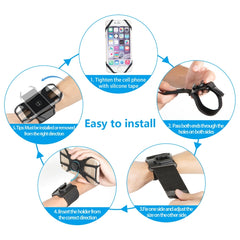 Abnehmbare drehbare Arm-Armband-Sport-Handyhülle, geeignet für 4,5-7-Zoll-Handys, 2 in 1