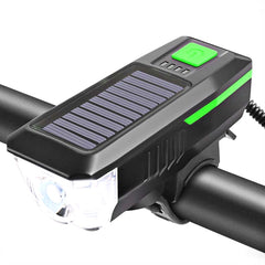 Bicycle Solar Headlight Horn Light Night Riding USB Charging Headlight Bicycle Glare Flashlight Equipment
