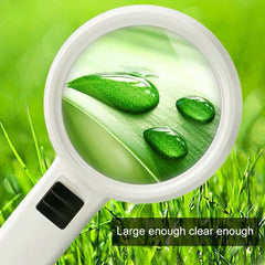 Handheld High-definition Lens with LED Light Reading and Maintenance Magnifying Glass for the Elderly, 95mm 10 Times, 110mm 30 Times Double Lens