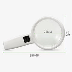 Handheld High-definition Lens with LED Light Reading and Maintenance Magnifying Glass for the Elderly, 95mm 10 Times, 110mm 30 Times Double Lens