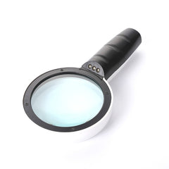 Handheld High-definition Lens with LED Light Reading and Maintenance Magnifying Glass for the Elderly, 95mm 10 Times, 110mm 30 Times Double Lens