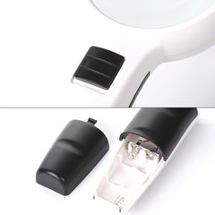 Handheld High-definition Lens with LED Light Reading and Maintenance Magnifying Glass for the Elderly, 95mm 10 Times, 110mm 30 Times Double Lens