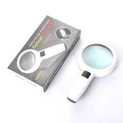 Handheld High-definition Lens with LED Light Reading and Maintenance Magnifying Glass for the Elderly, 95mm 10 Times, 110mm 30 Times Double Lens