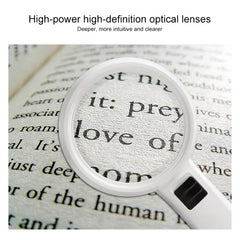 Handheld High-definition Lens with LED Light Reading and Maintenance Magnifying Glass for the Elderly, 95mm 10 Times, 110mm 30 Times Double Lens