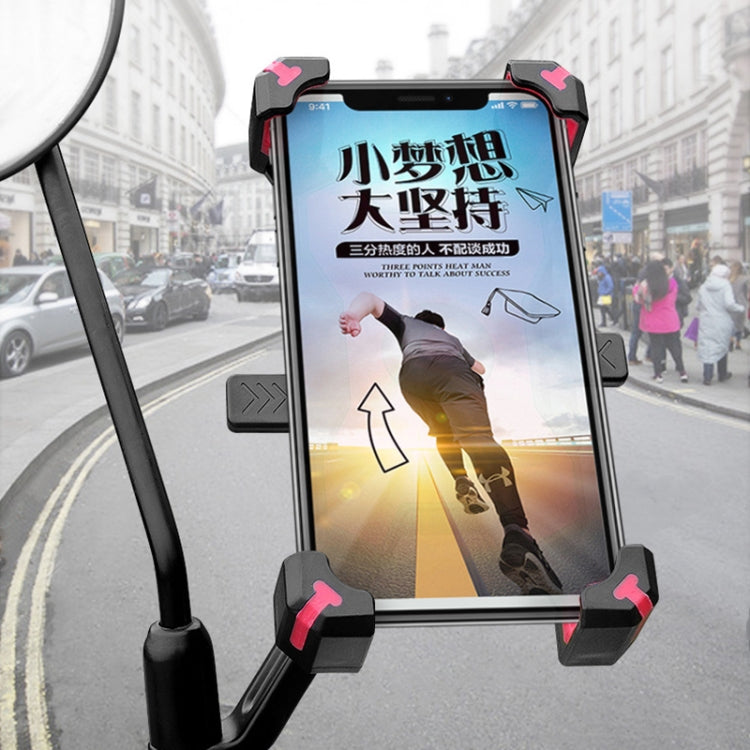 Electric Bicycle Mobile Phone Holder Can Be Rotated 360-degree Mobile Phone Holder Four-way Adjustment Bracket for Motorcycle, Handlebars, Rearview Mirrors