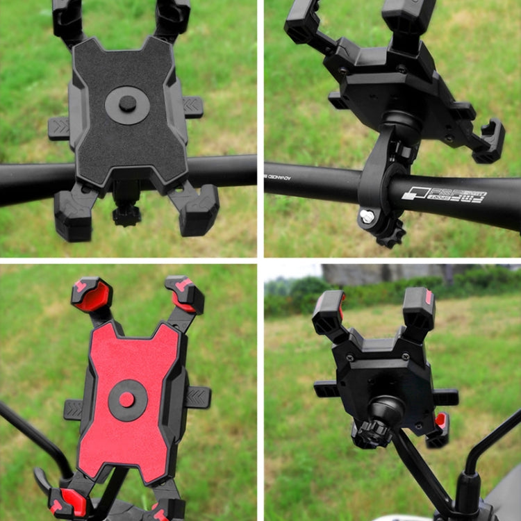 Electric Bicycle Mobile Phone Holder Can Be Rotated 360-degree Mobile Phone Holder Four-way Adjustment Bracket for Motorcycle, Handlebars, Rearview Mirrors