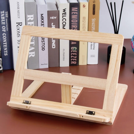 Wooden Reading Rack Children Notebook Stand Anti-myopia Book Stand, Log iron Clip, Log Wood Clip
