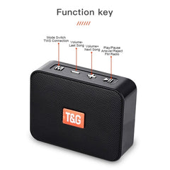 T&G TG166 Color Portable Wireless Bluetooth Small Speaker, Pink, Blue, Brown, Yellow, Black, Red, Silver Gray, Orange, Green, Light Blue