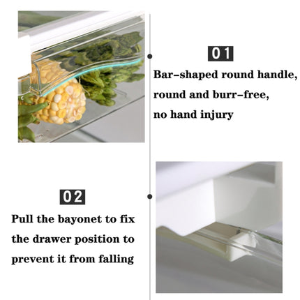 Refrigerator Storage Box Drawer Type Square Household Multifunctional Food Preservation Box, 1 Egg Box, 1 Fresh Box, 2 Egg Box, 2 Fresh Box, 1 Egg Box + 1 Fresh Box, 1 Box Without Hook