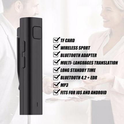 Bluetooth Receiver Smart Headphone Voice Translator 26 Multi-language Travel Business TF Card Voice Text Interpreter Earphone