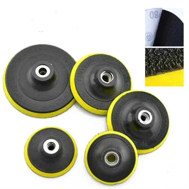 5 PCS Polishing Disc Self-adhesive Sponge Disc Pneumatic Sandpaper Suction Cup, 80mm M10, 100mm M10, 100mm M14, 125mm M10, 125mm M14, 150mm M14, 150mm M16, 180mm M14