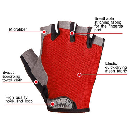 Summer Men Women Fitness Gloves Gym Weight Lifting Cycling Yoga Training Thin Breathable Antiskid Half Finger Gloves, S, XL, M, L