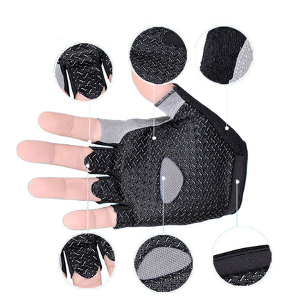 Summer Men Women Fitness Gloves Gym Weight Lifting Cycling Yoga Training Thin Breathable Antiskid Half Finger Gloves, S, XL, M, L