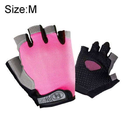 Summer Men Women Fitness Gloves Gym Weight Lifting Cycling Yoga Training Thin Breathable Antiskid Half Finger Gloves, M, XL, L, S