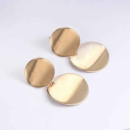 Unique Metal Drop Earrings Round Statement Earrings for Women Jewelry