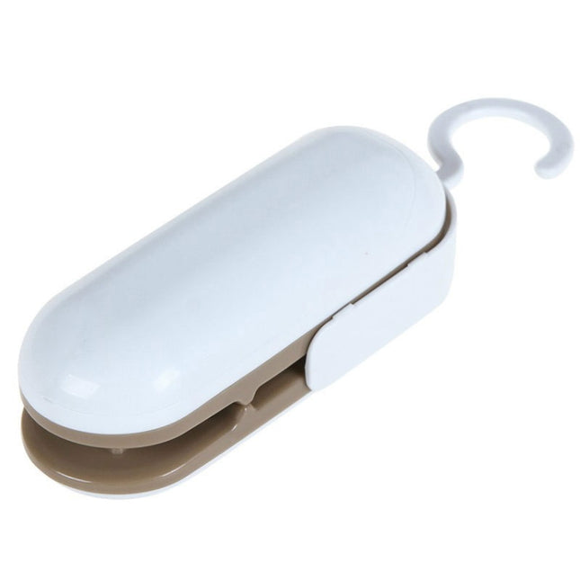 Household Mini Heat Sealing Machine Package Sealer Clamps, Brown, Gray