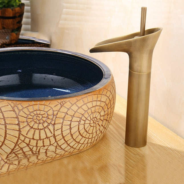 Bathroom Faucet Washbasin Waterfall Hot & Cold Faucet, 84535-1, 84535 High Type, 99529 Black