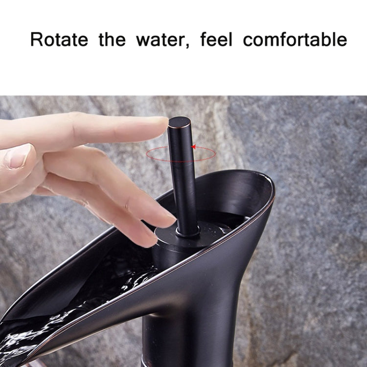 Bathroom Faucet Washbasin Waterfall Hot & Cold Faucet, 84535-1, 84535 High Type, 99529 Black