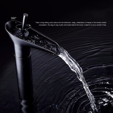 Bathroom Faucet Washbasin Waterfall Hot & Cold Faucet, 84535-1, 84535 High Type, 99529 Black